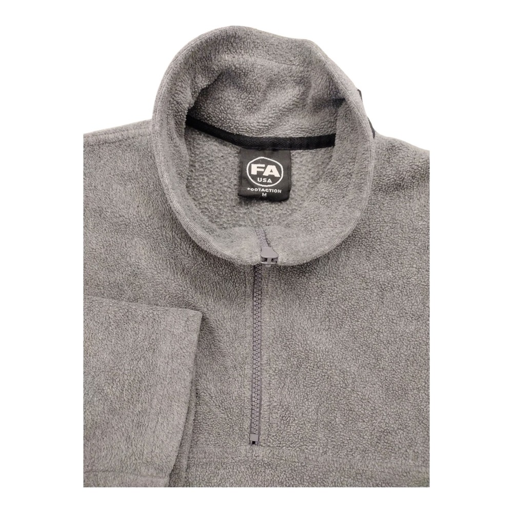 Footaction 1/4 Zip High Neck Pullover Fleece Sweater Mens M Grey And Black